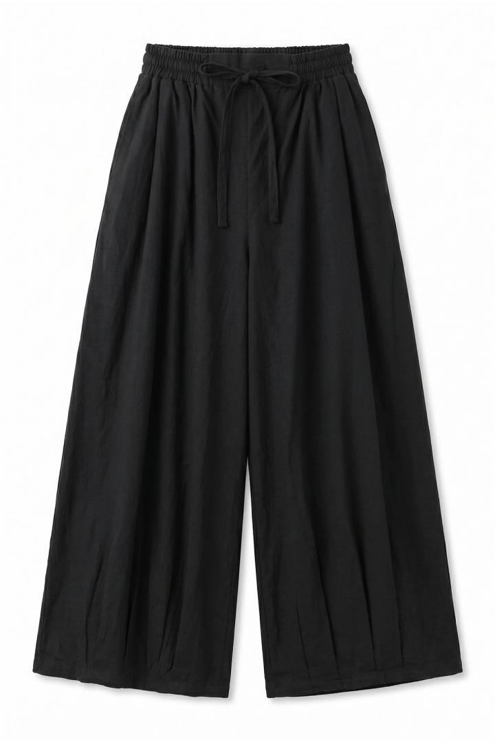 Geniş Paça Şalvar Pantolon Y0145 - SİYAH |  