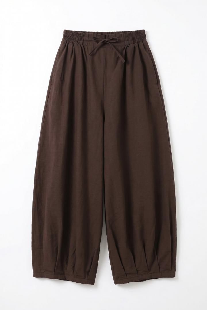 Geniş Paça Şalvar Pantolon Y0145 - KAHVERENGİ |  