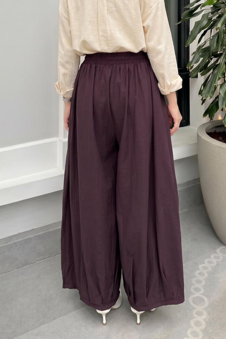 Geniş Paça Şalvar Pantolon Y0145 - MÜRDÜM |  