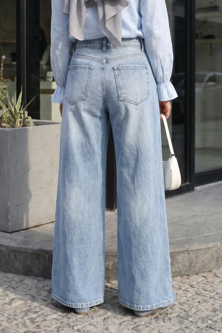 Geniş Paça Denim Pantolon 72318 - MAVİ |  