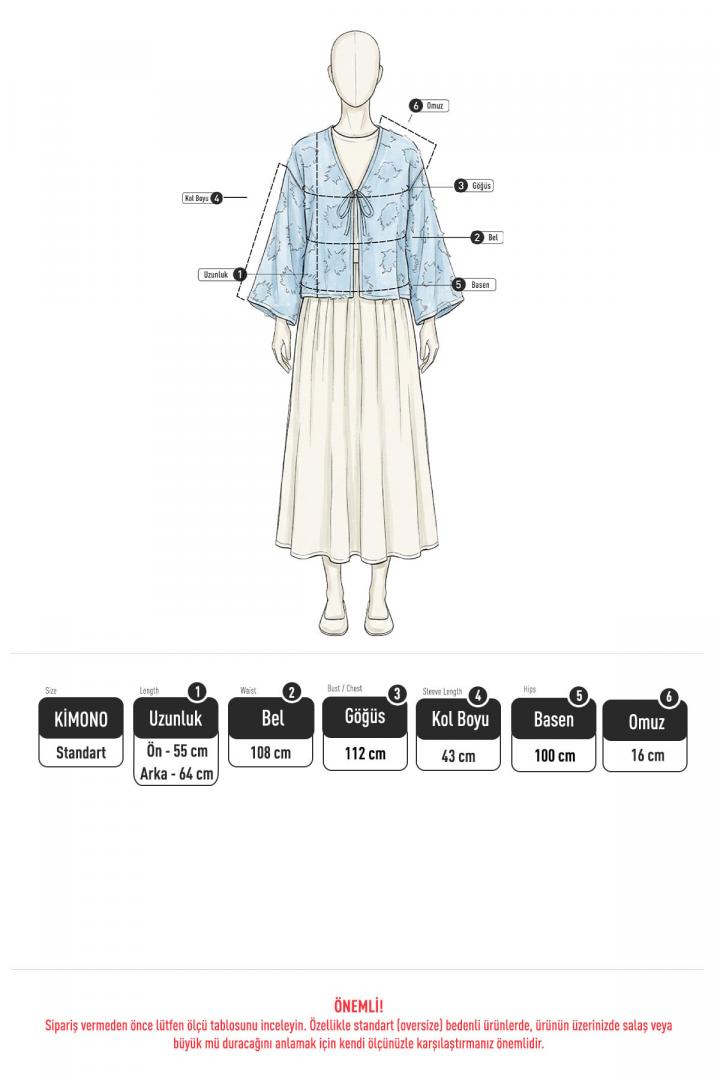 Püskül Detaylı Kimono 2352 - SİYAH | Salih Çelebi 