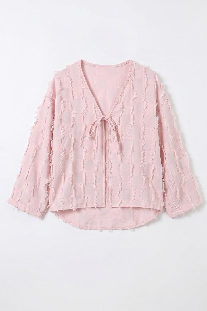 Çizgi Püsküllü Kimono 2353 - PUDRA |  