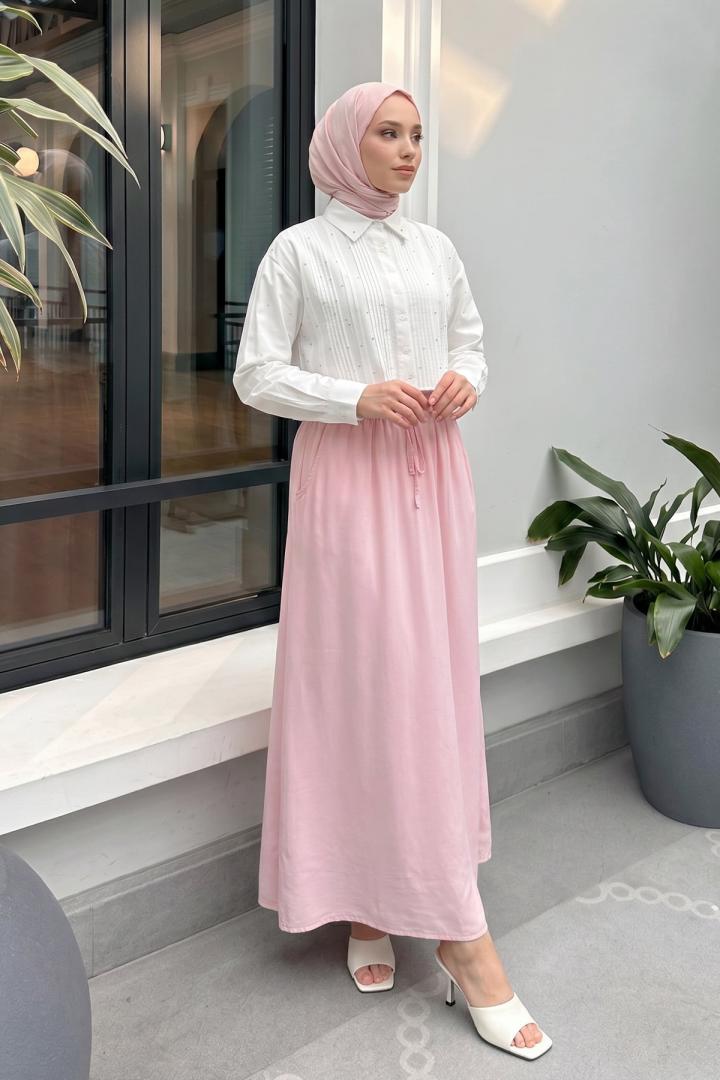 Çift Cepli Etek 31292 - AÇIK PEMBE |  