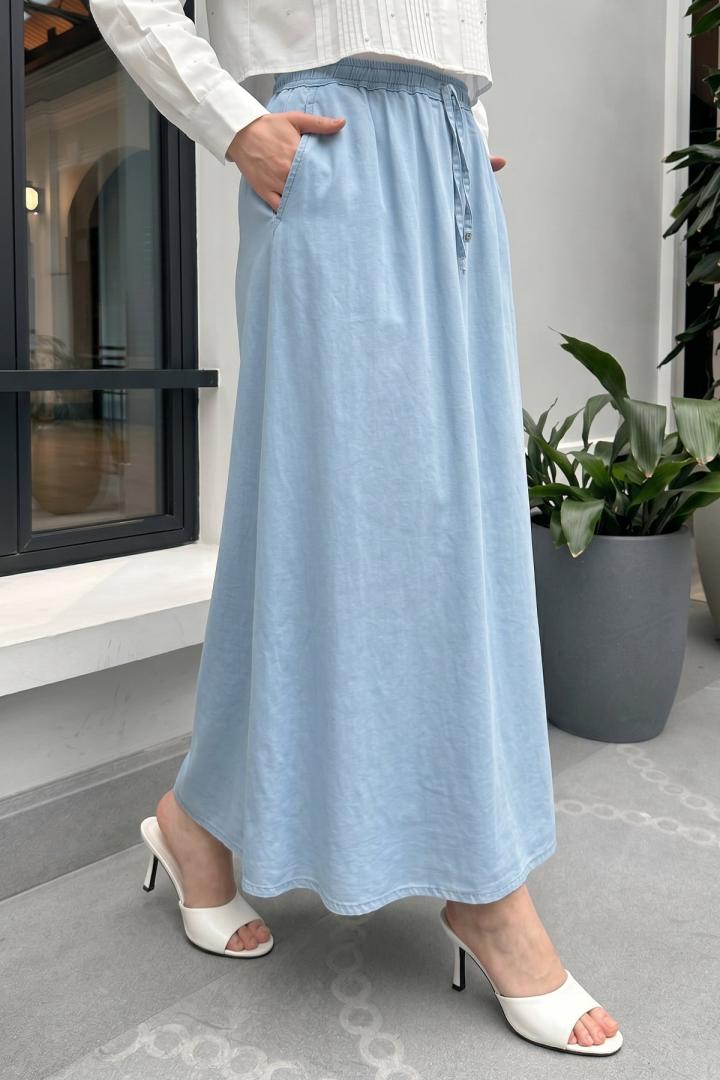 Çift Cepli Etek 31292 - BEBE MAVİSİ |  