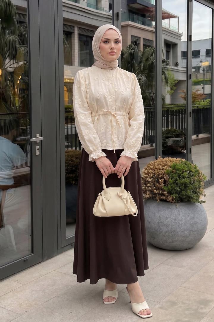 Brode Detaylı Gömlek 2685 - BEJ |  