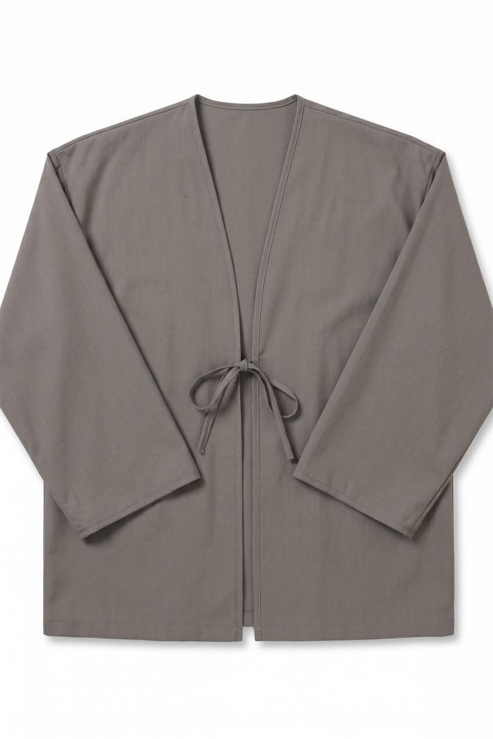 İp Bağcıklı Kimono 40046 - KOYU GRİ |  