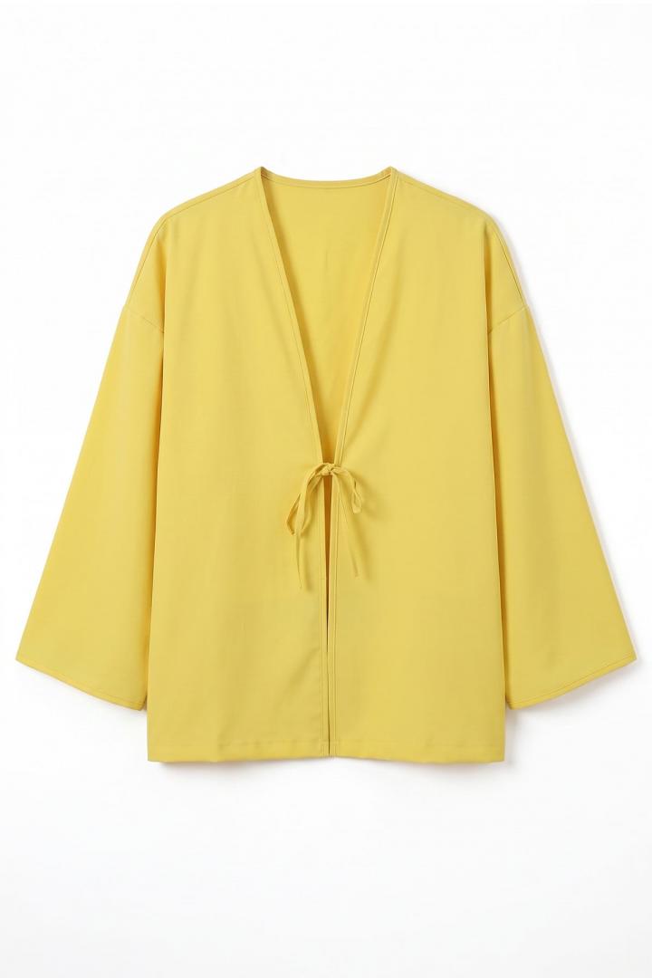 İp Bağcıklı Kimono 40046 - SARI |  
