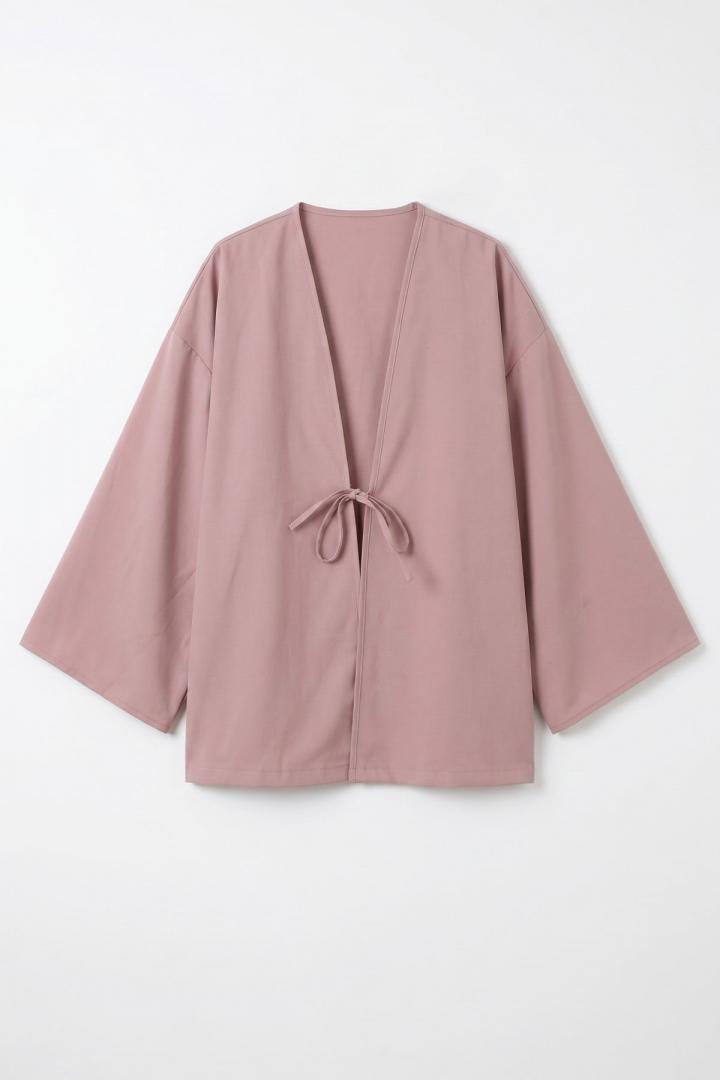 İp Bağcıklı Kimono 40046 - GÜL KURUSU |  