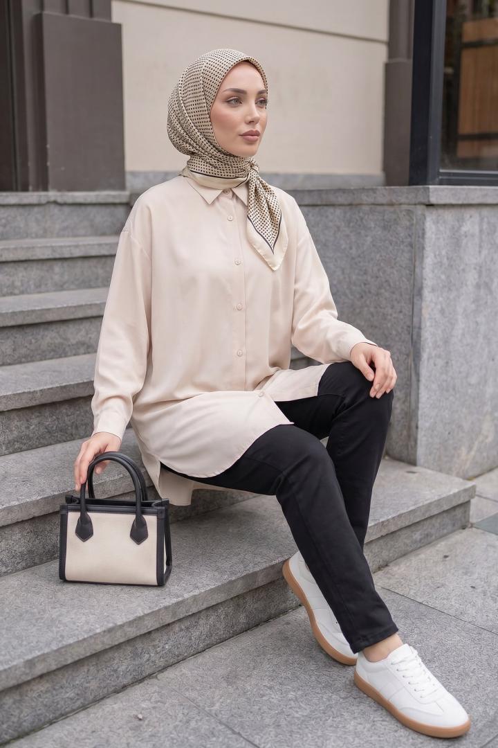 Basic Klasik Gömlek 4062 - BEJ |  