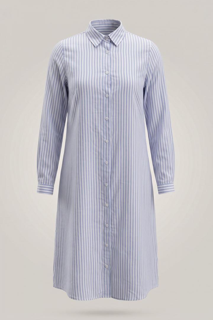 Çizgili Uzun Tunik 3125 - BEBE MAVİSİ |  