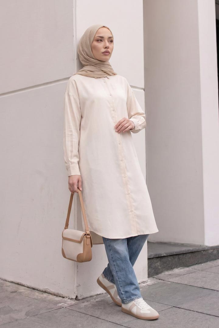 Basic Klasik Uzun Tunik 4061 - BEJ |  