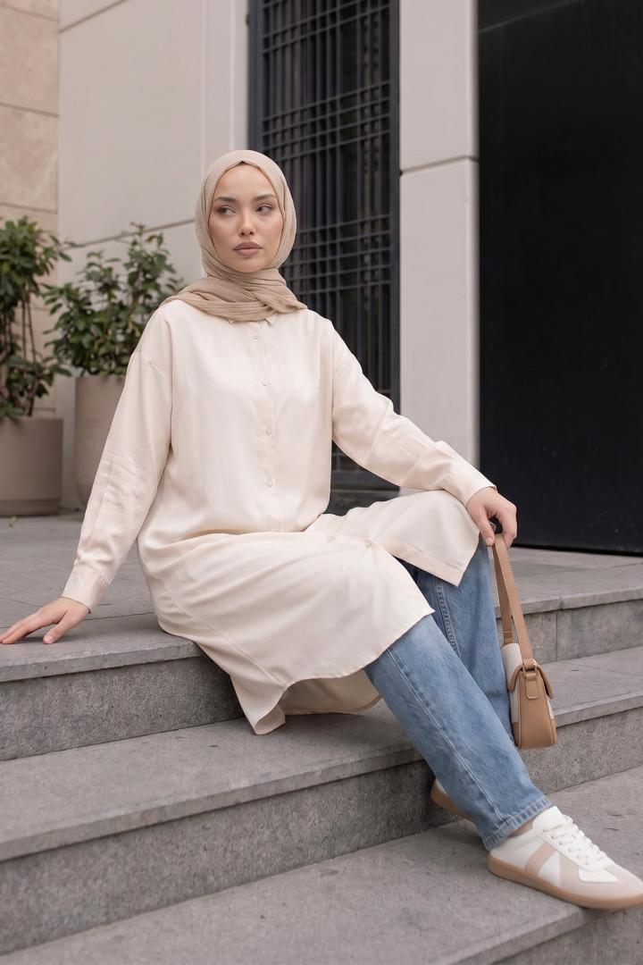 Basic Klasik Uzun Tunik 4061 - BEJ |  