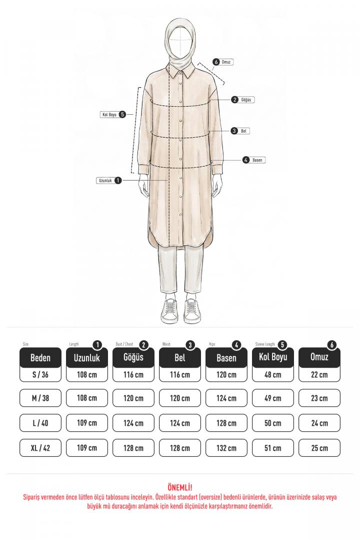 Basic Klasik Uzun Tunik 4061 - BEJ |  