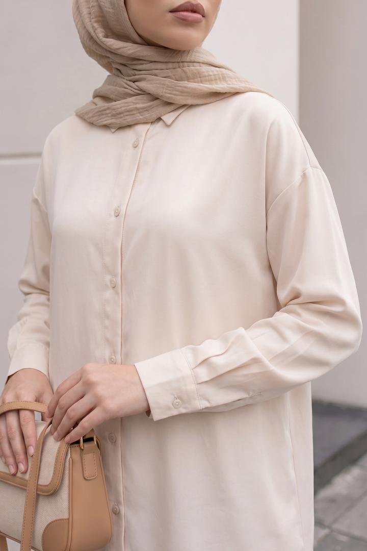 Basic Klasik Uzun Tunik 4061 - BEJ |  