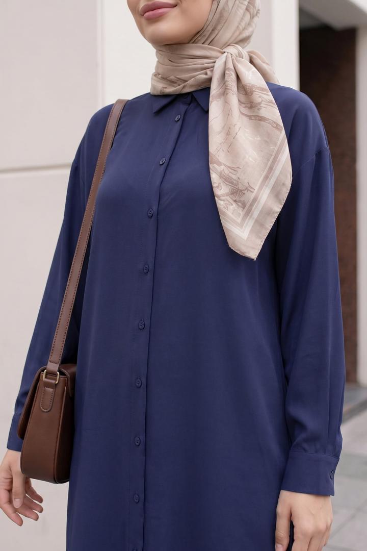 Basic Klasik Uzun Tunik 4061 - LACİVERT |  