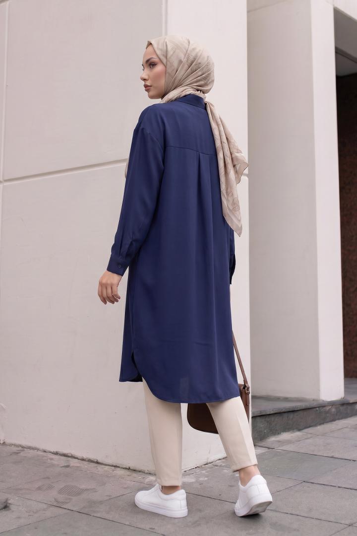 Basic Klasik Uzun Tunik 4061 - LACİVERT |  