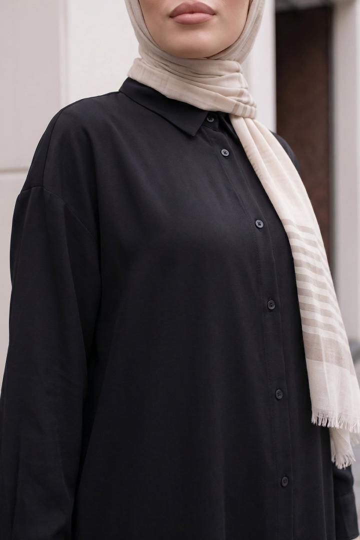 Basic Klasik Uzun Tunik 4061 - SİYAH |  