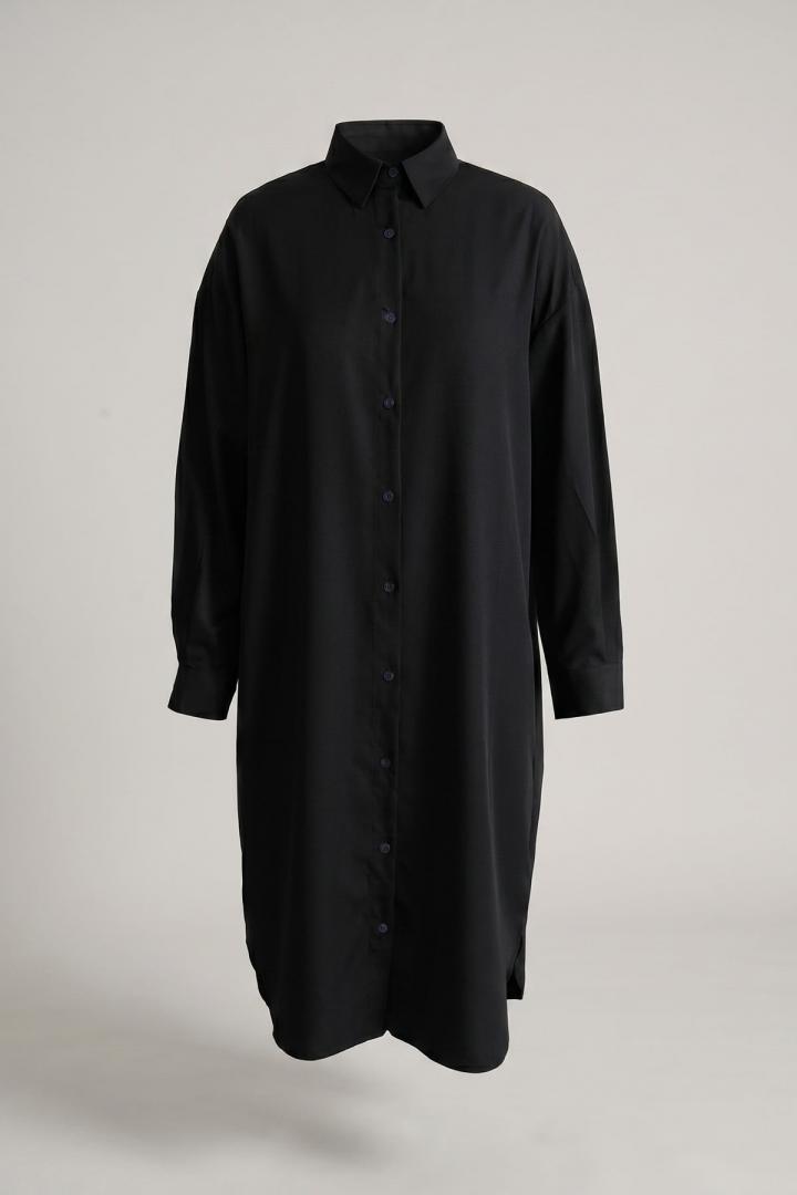 Basic Klasik Uzun Tunik 4061 - SİYAH |  