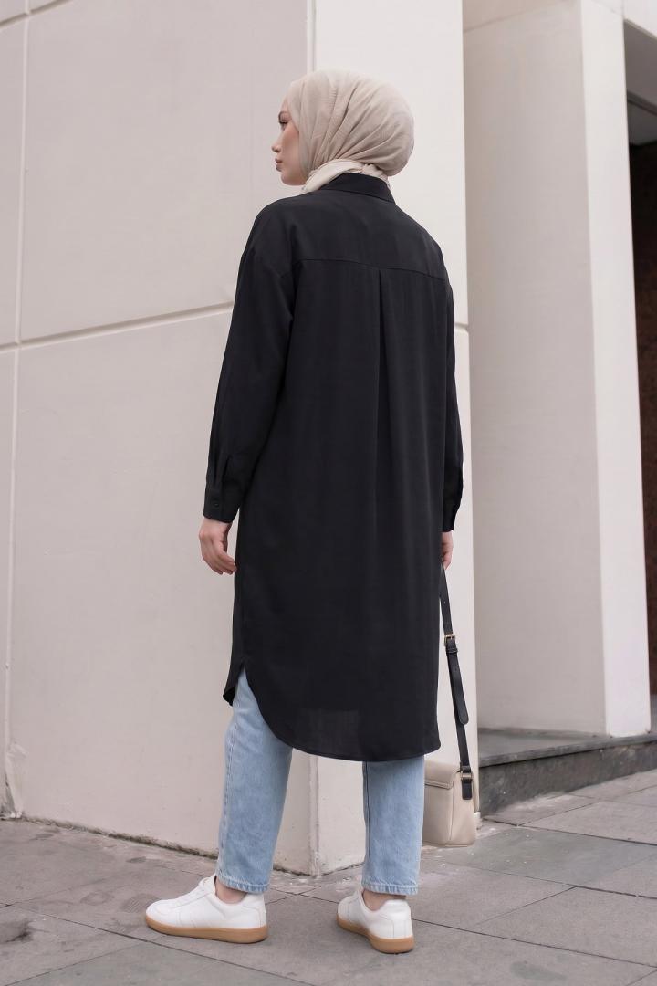 Basic Klasik Uzun Tunik 4061 - SİYAH |  