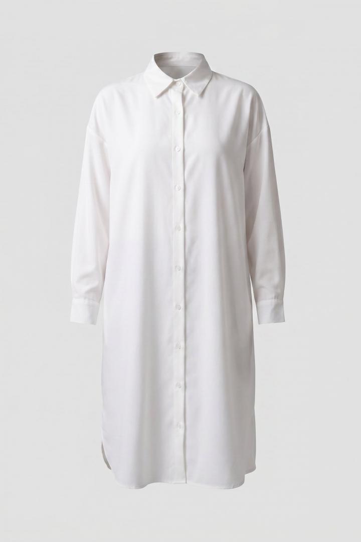 Basic Klasik Uzun Tunik 4061 - BEYAZ |  