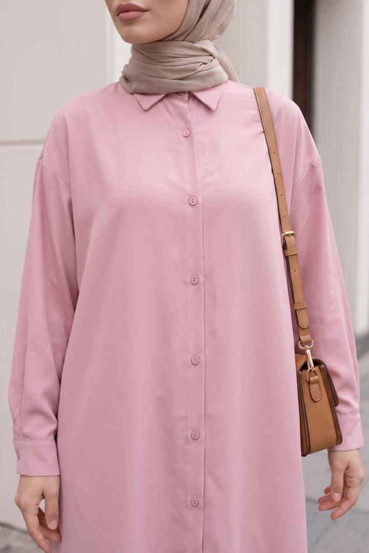 Basic Klasik Uzun Tunik 4061 - PUDRA PEMBE |  