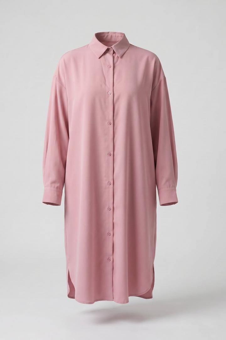 Basic Klasik Uzun Tunik 4061 - PUDRA PEMBE |  
