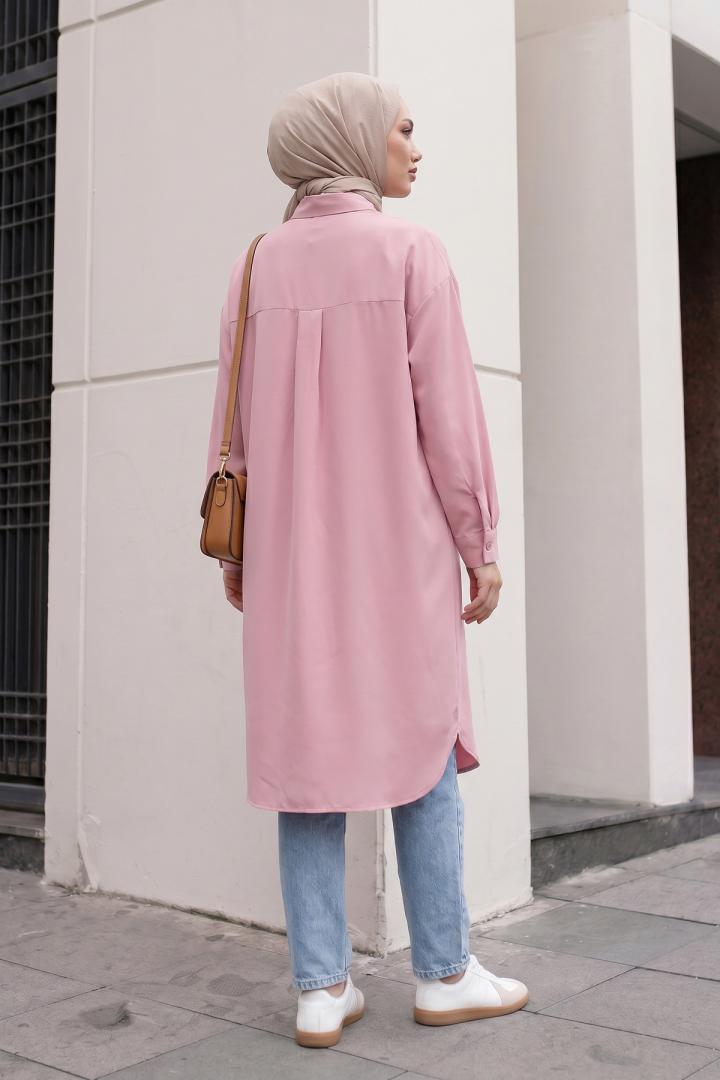 Basic Klasik Uzun Tunik 4061 - PUDRA PEMBE |  