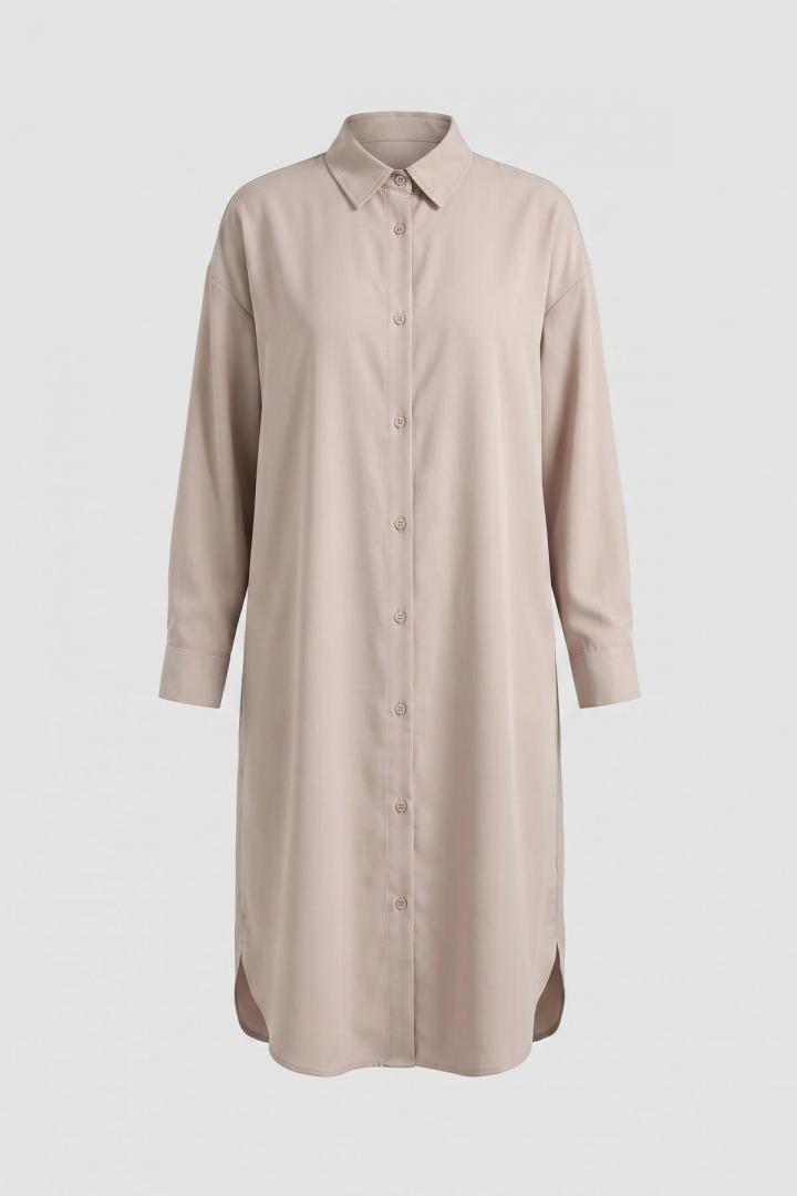 Basic Klasik Uzun Tunik 4061 - TAŞ RENGİ |  