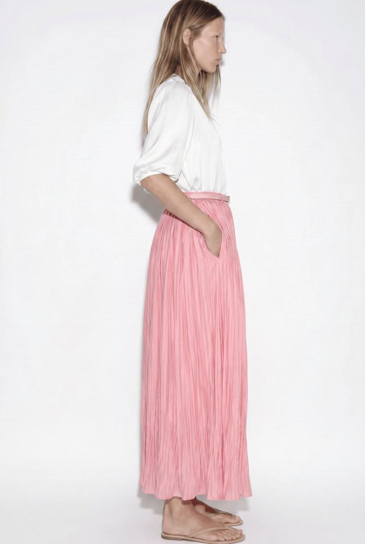 Kemerli Kraş Etek Y0148 - PEMBE |  