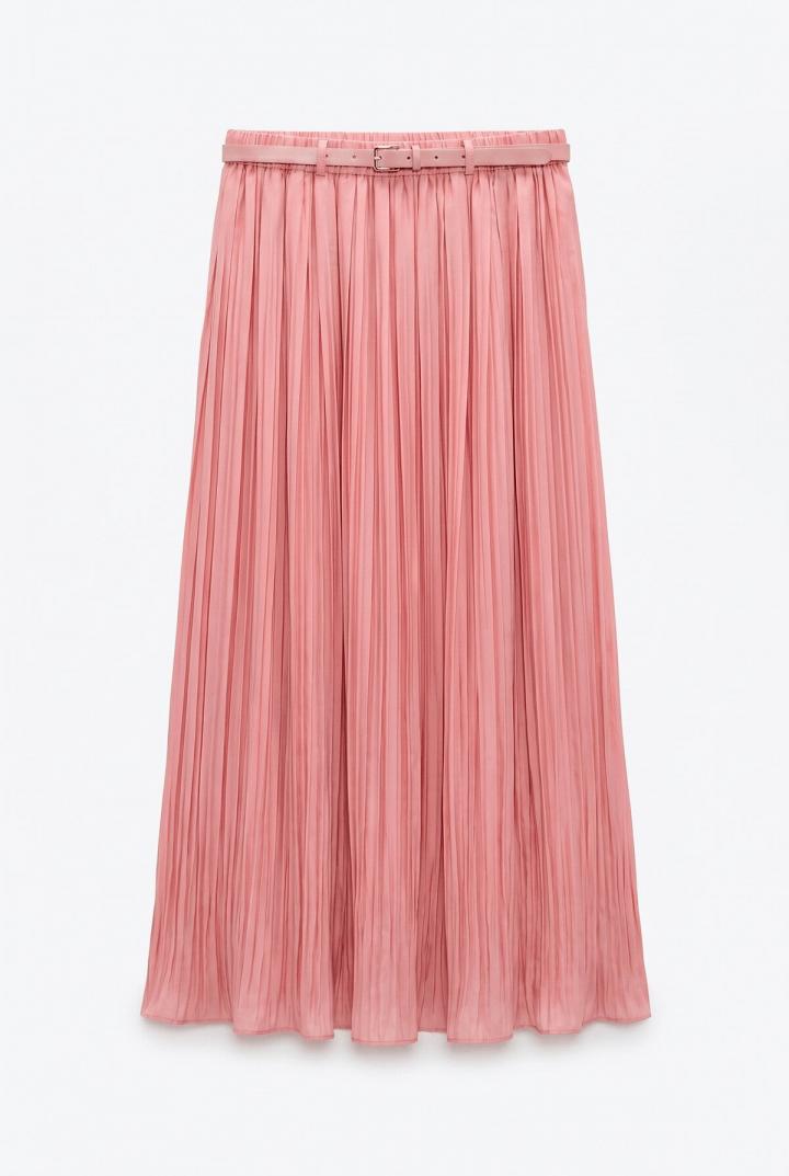 Kemerli Kraş Etek Y0148 - PEMBE |  