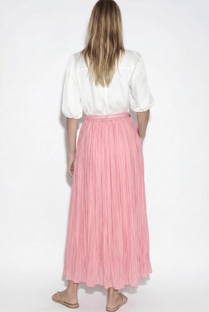 Kemerli Kraş Etek Y0148 - PEMBE |  
