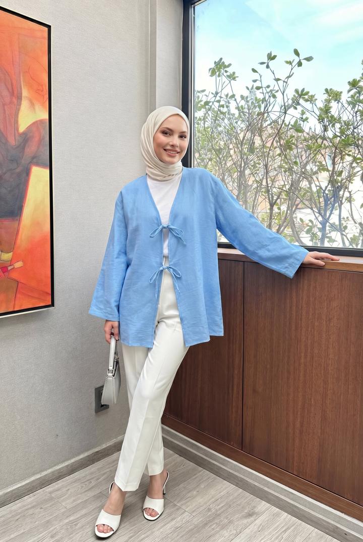 Çift Bağcıklı Kimono 2348 - BEBE MAVİSİ |  