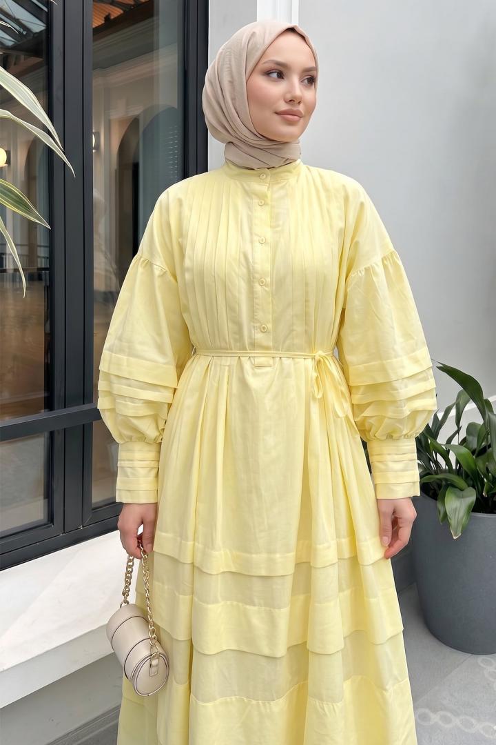 Vual Pile Elbise 255037 - SARI |  