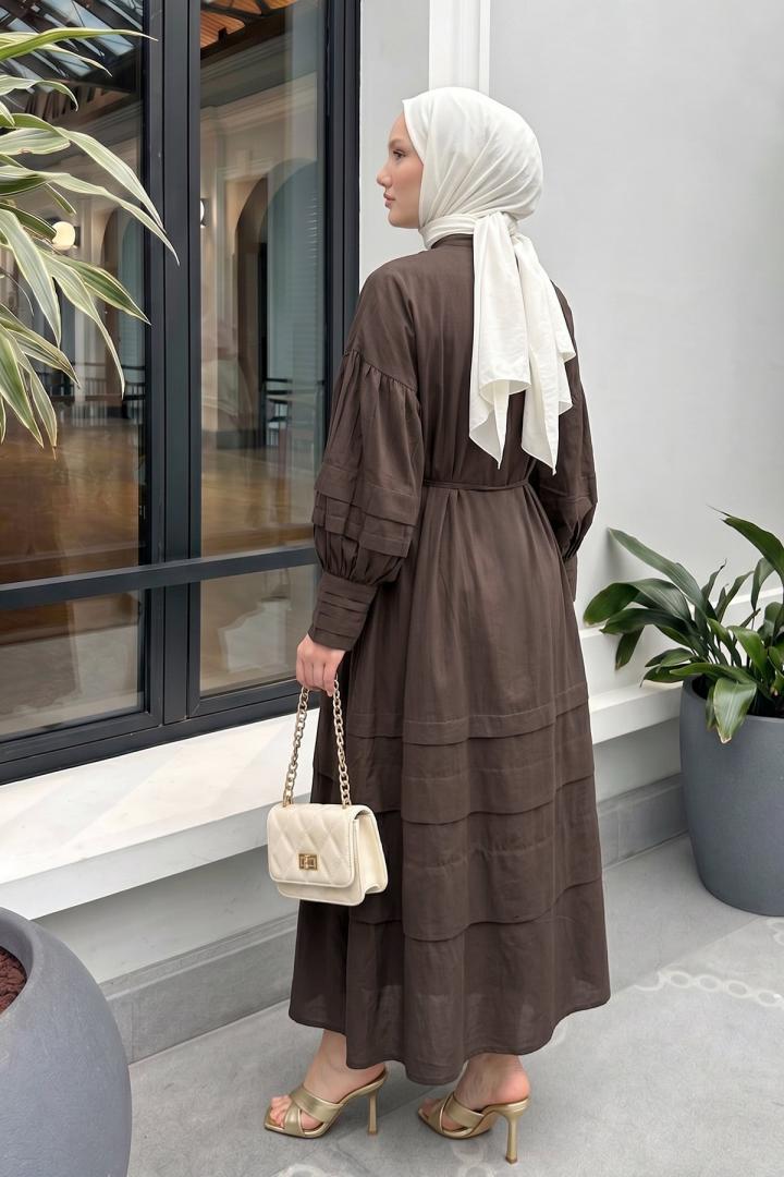 Vual Pile Elbise 255037 - KOYU KAHVE | Salih Çelebi 