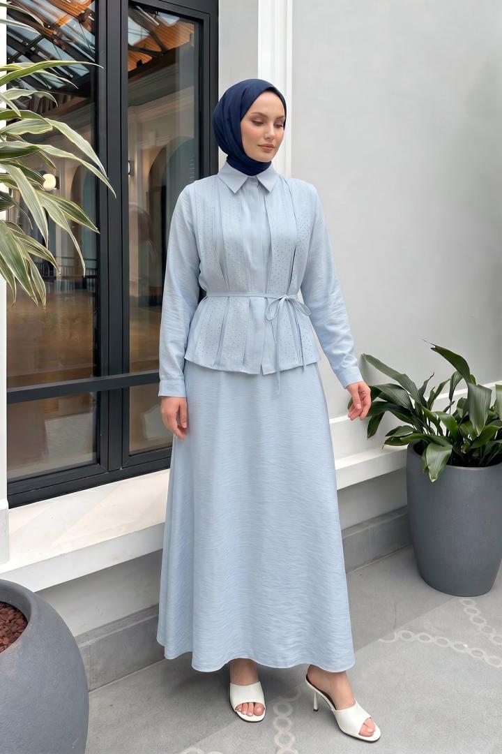 Taş Detaylı Takım 494004 - BEBE MAVİSİ |  