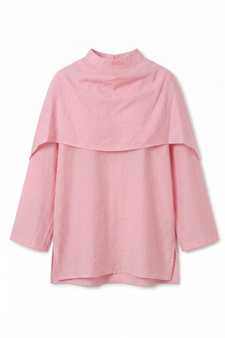 Şal Detaylı Tunik Y0151 - AÇIK PEMBE |  