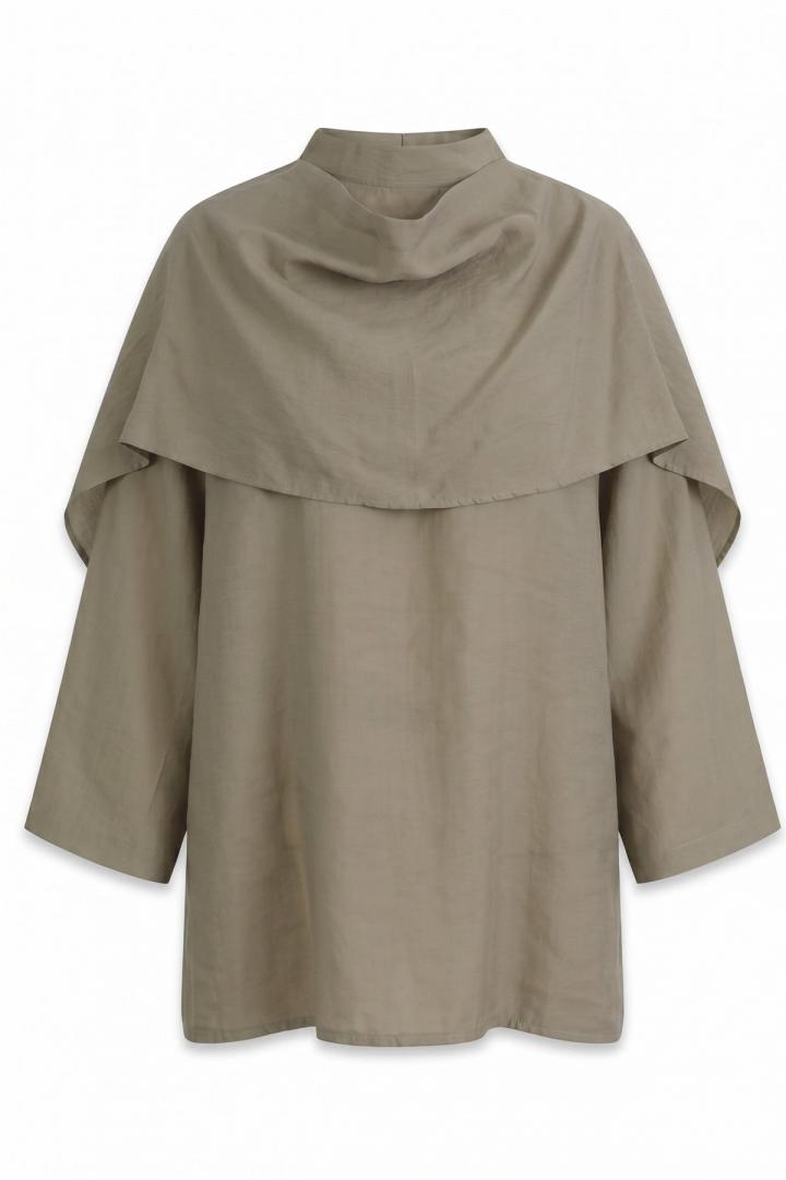 Şal Detaylı Tunik Y0151 - AÇIK HAKİ |  
