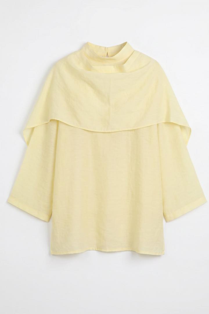 Şal Detaylı Tunik Y0151 - AÇIK SARI |  