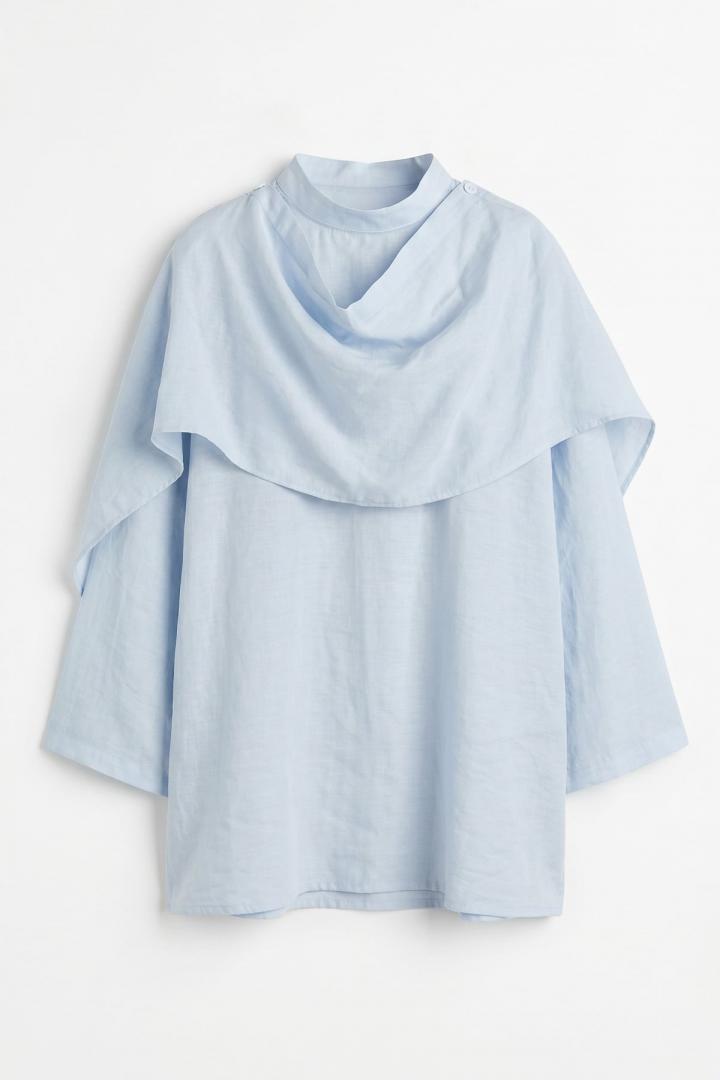 Şal Detaylı Tunik Y0151 - BEBE MAVİSİ |  