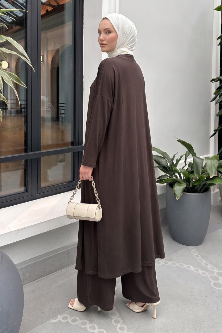 Üçlü Viskon Penye Takım 13205 - KAHVE |  
