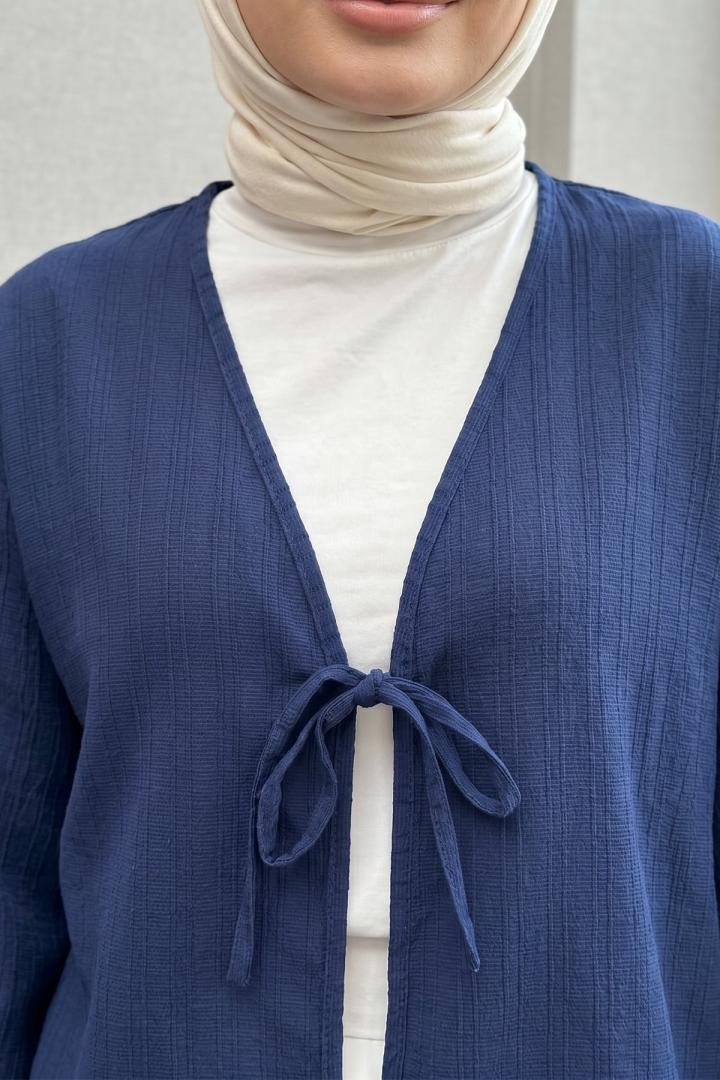 Çizgi Desenli Kimono 2359 - LACİVERT |  