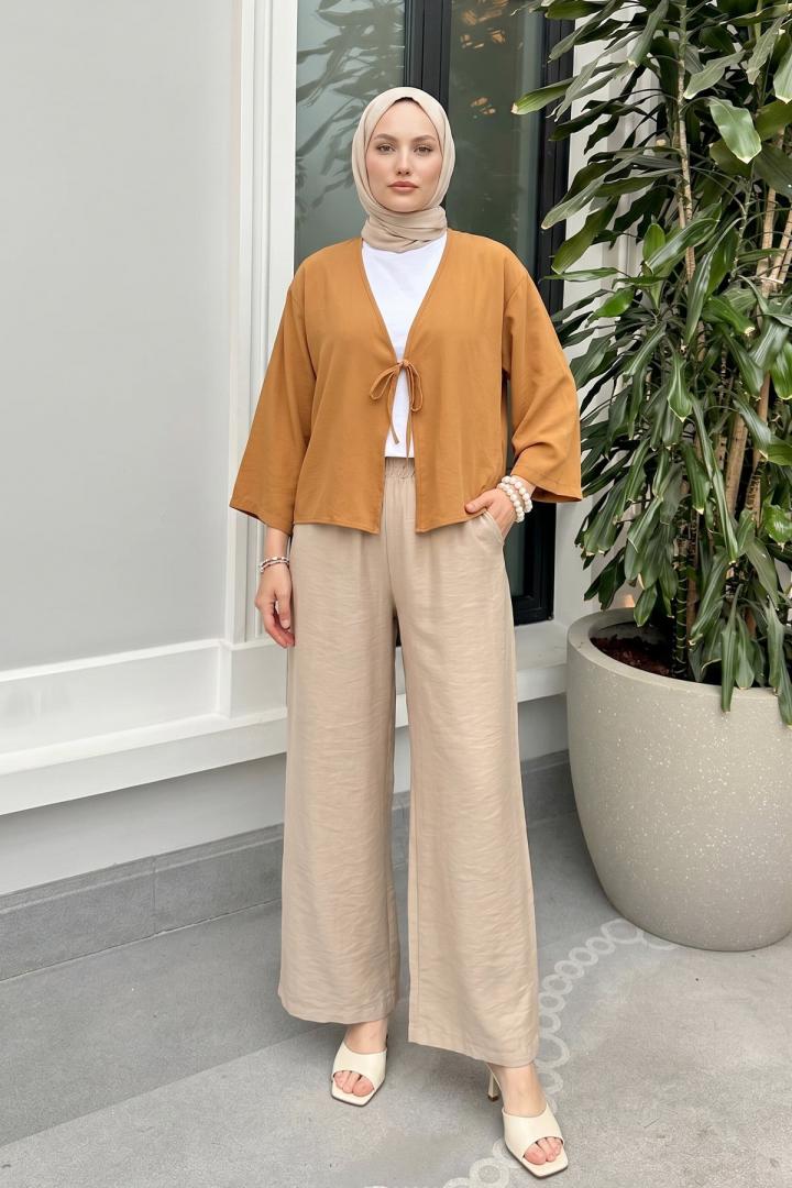 İp Bağcıklı Kimono 2362 - AÇIK TABA |  