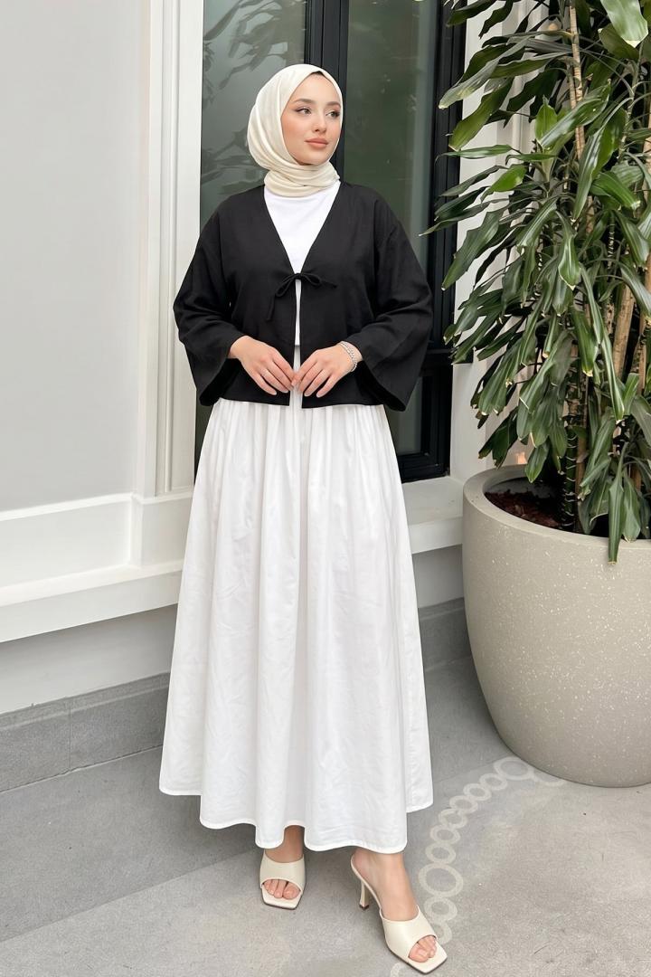 İp Bağcıklı Kimono 2362 - SİYAH |  