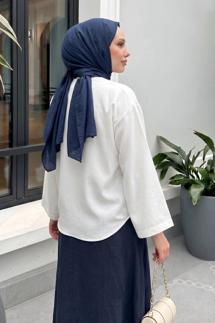 İp Bağcıklı Kimono 2362 - BEYAZ | Salih Çelebi 