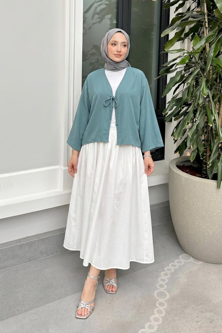 İp Bağcıklı Kimono 2362 - MİNT YEŞİLİ |  