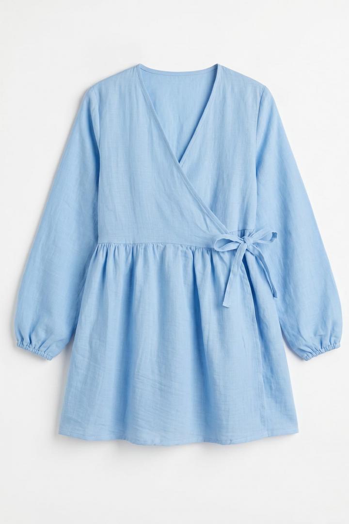Çapraz Bağlamalı Kimono 43458 - BEBE MAVİSİ | Salih Çelebi 