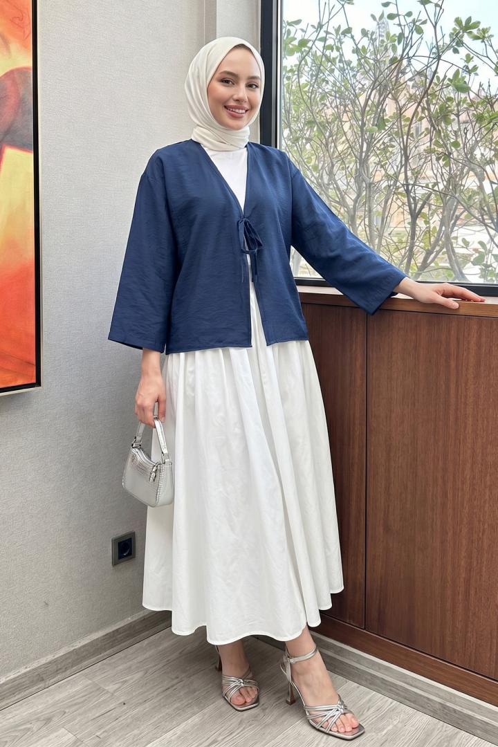 Lora Kimono 2351 - LACİVERT | Salih Çelebi 