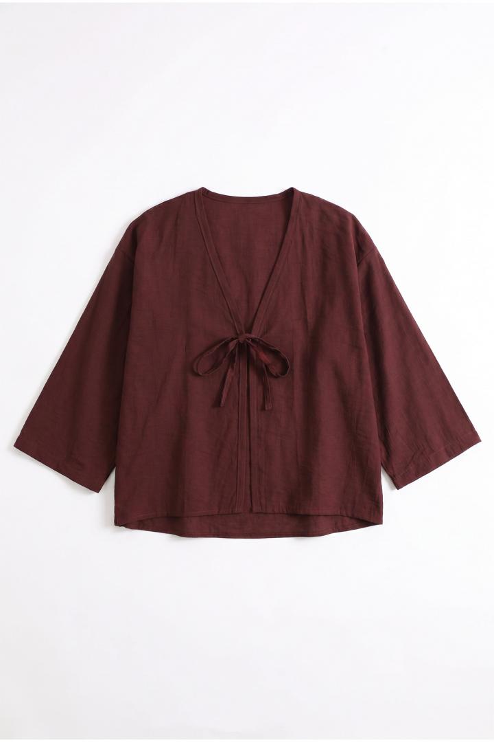 Lora Kimono 2351 - KOYU BORDO | Salih Çelebi 