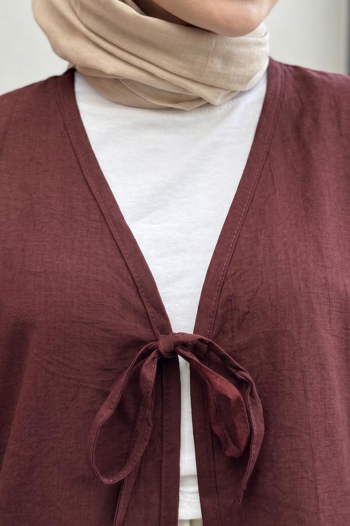 Lora Kimono 2351 - KOYU BORDO | Salih Çelebi 