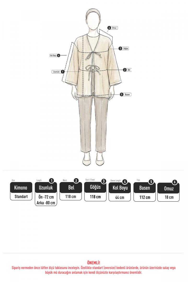 Çift Bağcıklı Uzun Kimono 262353 - AÇIK MİNT |  